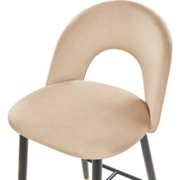 Beliani Set Of 2 Bar Chairs Falton Velvet Beige - thumbnail 7