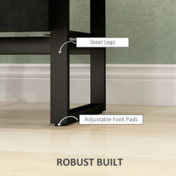 Homcom Bedside Table With 2 Rattan Drawers And Steel Legs, Rustic Brown - thumbnail 6