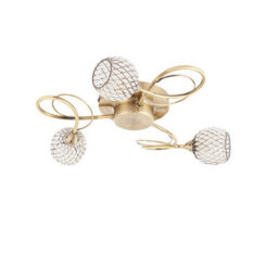 Luminosa Lighting Luminosa Aherne 3 Light Semi Flush Antique Brass With Antique Brass Wire, Bead Shade, G9 - thumbnail 3