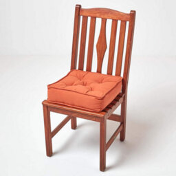 Homescapes Terracotta Cotton Dining Chair Booster Cushion - thumbnail 7