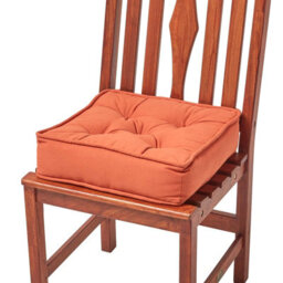 Homescapes Terracotta Cotton Dining Chair Booster Cushion - thumbnail 1