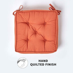 Homescapes Terracotta Cotton Dining Chair Booster Cushion - thumbnail 4