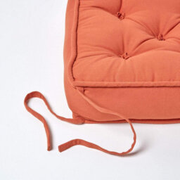 Homescapes Terracotta Cotton Dining Chair Booster Cushion - thumbnail 6