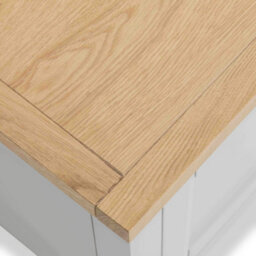 Farro Grey 90Cm Corner Tv  Unit - Fully Assembled - Painted With Oak Top By Roseland Furniture - thumbnail 3