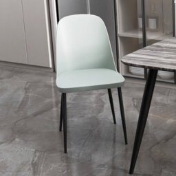 Core Products Aspen Pair Of Light Grey Plastic Duo Dining Chairs - Wraparound Seat With Black Metal Legs - thumbnail 5