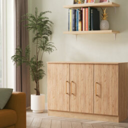 Gloucester 3 Door Sideboard In Gold Craft Oak (Ready Assembled) - thumbnail 1