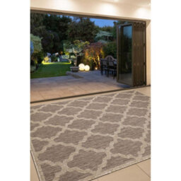 Melrose County Trellis New Natural Patterned Indoor Non-Slip Medium Area Rug 120/160Cm - thumbnail 1