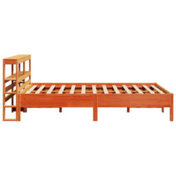 Berkfield Bed Frame Without Mattress Wax Brown 140X190 Cm Solid Wood Pine - thumbnail 5