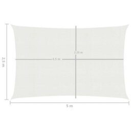 Berkfield Sunshade Sail 160 G/m2 White 2.5X5 M Hdpe - thumbnail 6