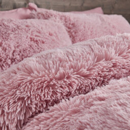 Catherine Lansfield Bedding Cuddly Deep Pile Duvet Cover Set With Pillowcases Blush Pink - thumbnail 2
