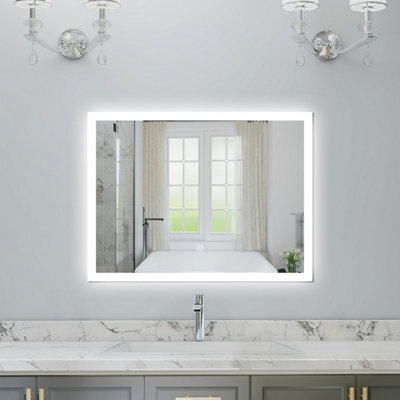 Probaty Bathrooms Backlit Led Mirror 90X70Cm With Dimmable 3-Color Temperature,anti-Fog Ip44,rectangle Wall Mounted,touch Switch - image 1
