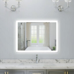 Probaty Bathrooms Backlit Led Mirror 90X70Cm With Dimmable 3-Color Temperature,anti-Fog Ip44,rectangle Wall Mounted,touch Switch - thumbnail 1