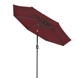 VRUC Outdoor Patio Garden Parasol Sun Shade Umbrella With Crank Handle & Tilt 2.7M Wine Red - thumbnail 2