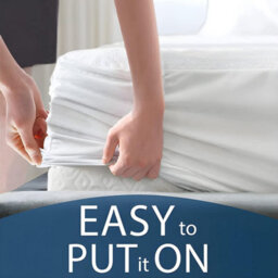 istyle mode King Elastic Elastic Fitted Terry Mattress Protector, Mattress Cover Stretches Up To 30Cm Deep, Machine Washable Mattress Topper - thumbnail 4