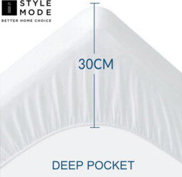 istyle mode King Elastic Elastic Fitted Terry Mattress Protector, Mattress Cover Stretches Up To 30Cm Deep, Machine Washable Mattress Topper - thumbnail 2