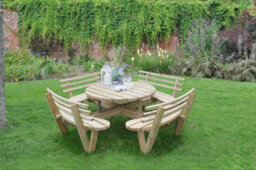 Forest Garden Circular Picnic Table With Seat Backs - thumbnail 1