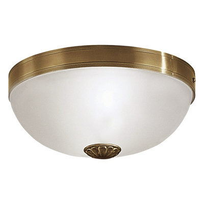Elegant Wall Flush Ceiling Light With Bronzed Shade And Satin Glass For E27 Bulbs - image 1