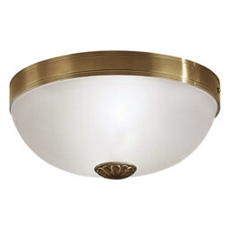 Elegant Wall Flush Ceiling Light With Bronzed Shade And Satin Glass For E27 Bulbs