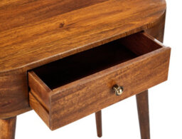 Elm Home And Garden Solid Dark Brown Wood Console Hall Telephone Table H78 X W80 X D40Cm - thumbnail 5
