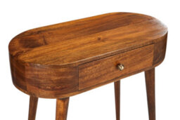 Elm Home And Garden Solid Dark Brown Wood Console Hall Telephone Table H78 X W80 X D40Cm - thumbnail 4