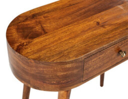 Elm Home And Garden Solid Dark Brown Wood Console Hall Telephone Table H78 X W80 X D40Cm - thumbnail 3