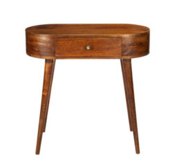 Elm Home And Garden Solid Dark Brown Wood Console Hall Telephone Table H78 X W80 X D40Cm - thumbnail 2