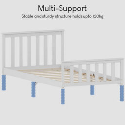 Lassic Vida Designs Milan White 3Ft Single Wooden Bed Frame - High Foot End - thumbnail 6