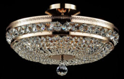 Luminosa Lighting Luminosa Ottilia Semi Flush Ceiling Lamp Gold & Crystal, 6 Light, E14 - thumbnail 2