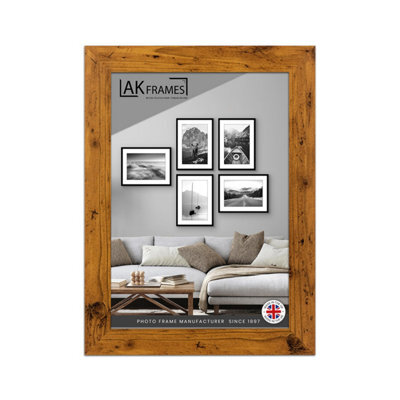 "AK Frames 11X8.5"" Rustic Oak Poster Frame - Modern Picture Frame For Wall Art, Prints And Photos - Durable And Stylish Display Frame" - image 1