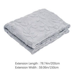 Thehotsale Milk Velvet 3D Leaves Comfortable Soft Warm Plush Fuzzy Throw Blanket Livingroom Bedroom Pation Grey 200Cm L X 150Cm W - thumbnail 9