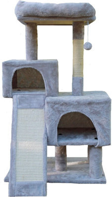 Ca&t Ultimate Cat Tree Condo Multilevel Sisal Scratching Post Climber House Activity Play Centre Den 96Cm Grey - image 1