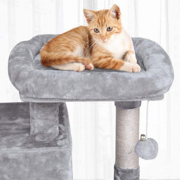 Ca&t Ultimate Cat Tree Condo Multilevel Sisal Scratching Post Climber House Activity Play Centre Den 96Cm Grey - thumbnail 8