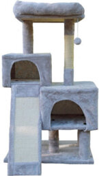 Ca&t Ultimate Cat Tree Condo Multilevel Sisal Scratching Post Climber House Activity Play Centre Den 96Cm Grey