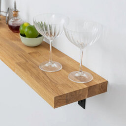domli Solid Wood Oak Wall Shelf & Brackets - 1500mm X 150mm X 40mm - Wooden Wall Mounted Shelf - Home Furniture Decorative Shelving - thumbnail 2