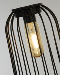 Lighting Collection Pisa Black Rattan Solar Lantern - thumbnail 3