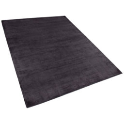 Beliani Rug Gesi Ii Dark Grey 160 X 230 Cm Viscose - thumbnail 4