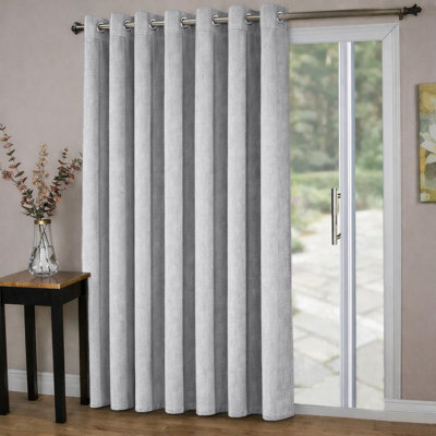Oxford Homeware Eyelet Silver Linen Curtains Fully Lined 100% Blackout Thermal Insulated Curtain Single Panel (W)168Cmx(L)213Cm - image 1
