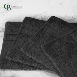 Casabella 12 Pack Flannel Face Cloth - 100% Cotton Face Towels Soft & Absorbent Super Quality Washcloths - thumbnail 4