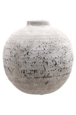 Tiber Large Stone Ceramic Vase, Elegant Crackled Texture Decor - image 1