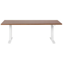 Beliani Electric Adjustable Standing Desk Destines Brown/ White 180 Cm 80 Cm - thumbnail 5