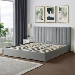 Corwin Grey Velvet 180Cm Superking Ottoman Storage Bed Frame - thumbnail 3