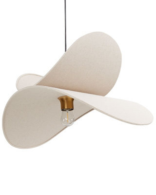 Wyld And Coco Linen Pendant Lamp Beige 105Cm Open-Bulb Modern Light Pendant - image 1