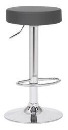 Lamboro Semplice Breakfast Bar Stool, Chrome Footrest, Height Adjustable Swivel Gas Lift, Home Bar & Kitchen Barstool, Charcoal Grey - thumbnail 1