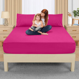 Bedlooms King Fitted Sheet 25Cm Extra Deep - Soft Microfiber Deep Pocket Elasticated Bed Fitted Sheets Pink, 152X200 Cm - thumbnail 9
