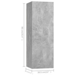 Berkfield 4 Piece Tv Cabinet Set Concrete Grey Engineered Wood - thumbnail 7