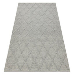 RugsX Wool Carpet Tahar 99001G Grey - Hand-Woven Loop, Rhombus, Boho  90X150 Cm - thumbnail 4