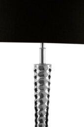 Orsina Table Lamp With Screw Shaped Stainless Steel Base, High Gloss Nickel Finish, Black Fabric Tapered Shade - thumbnail 2