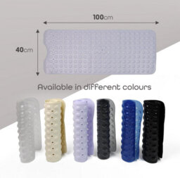 Divchi Shower Bath Mat Non Slip Anti Mould & Mildew With Strong Suction Cups Grip And Drain Holes Soft White 40X100Cm - thumbnail 5