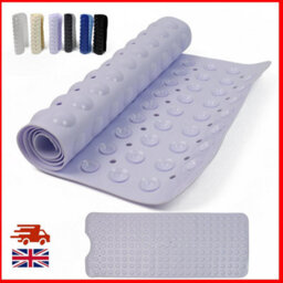 Divchi Shower Bath Mat Non Slip Anti Mould & Mildew With Strong Suction Cups Grip And Drain Holes Soft White 40X100Cm - thumbnail 7