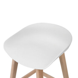Beliani Set Of 2 Counter-Height Bar Stools 85Cm Light Beechwood Legs White Matt - thumbnail 7